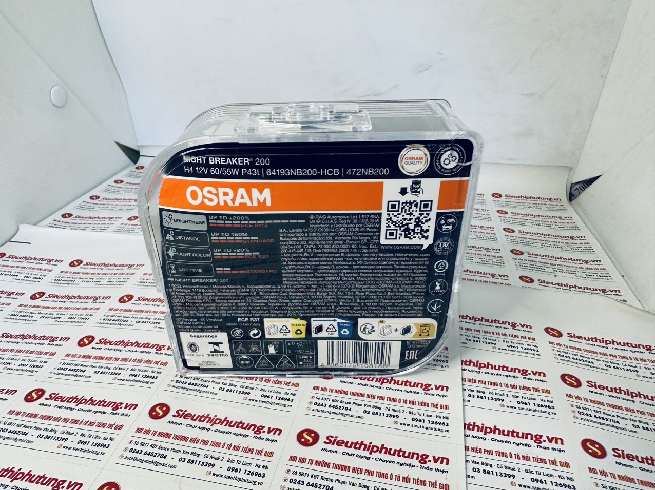 Bóng đèn tăng sáng Osram Night Breaker 200 H4 12V